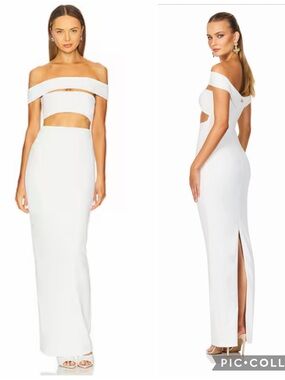 NWT NOOKIE NAOMI Ivory Off Shoulder Gown size Small